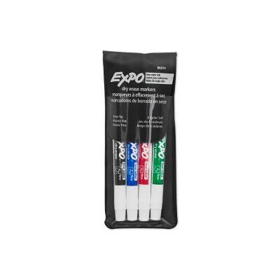 EXPO Low Odor Dry Erase Markers, Fine Tip, Assorted Colors, Set of 4 175139